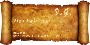 Vigh Györgyi névjegykártya